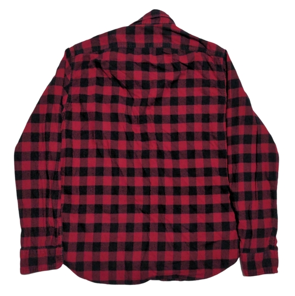 J Crew Mens M Long Sleeve Button Up Lumberjack Plaid Flannel Shirt EUC - Picture 2 of 3